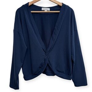 Amour Vert Twist Front Organic Cotton Modal Blend Sweatshirt Top Large